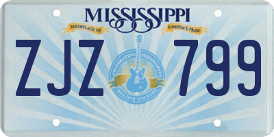 MS license plate ZJZ799