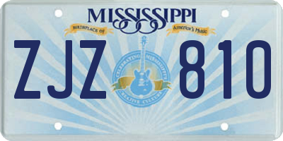MS license plate ZJZ810