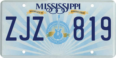 MS license plate ZJZ819