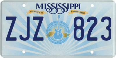 MS license plate ZJZ823