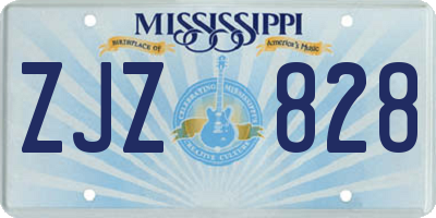 MS license plate ZJZ828