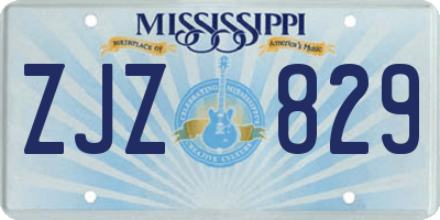 MS license plate ZJZ829