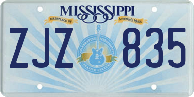 MS license plate ZJZ835