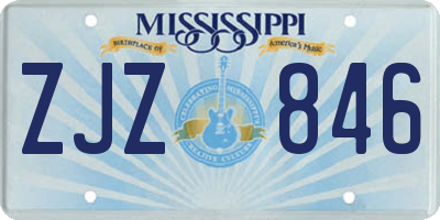 MS license plate ZJZ846