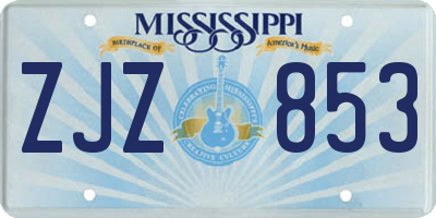 MS license plate ZJZ853