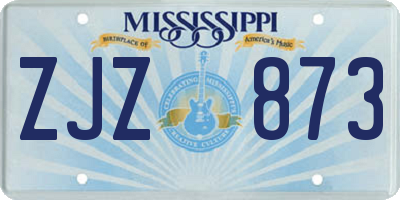 MS license plate ZJZ873