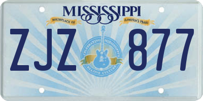MS license plate ZJZ877