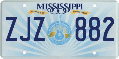 MS license plate ZJZ882