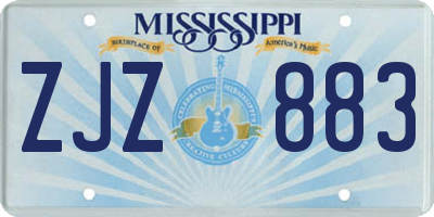 MS license plate ZJZ883