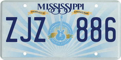 MS license plate ZJZ886