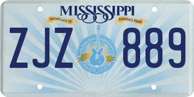 MS license plate ZJZ889