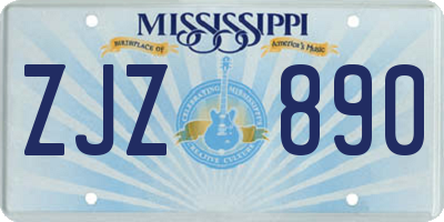 MS license plate ZJZ890