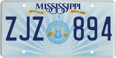 MS license plate ZJZ894