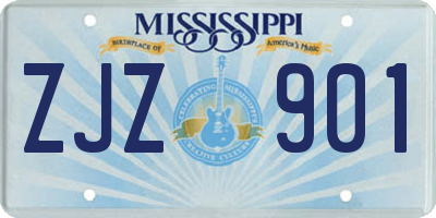 MS license plate ZJZ901