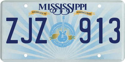 MS license plate ZJZ913