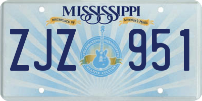 MS license plate ZJZ951