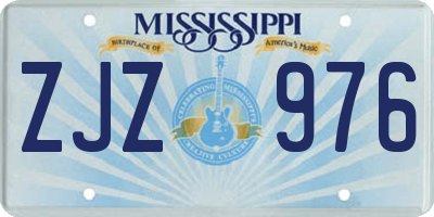 MS license plate ZJZ976