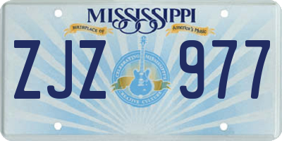 MS license plate ZJZ977