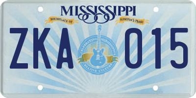 MS license plate ZKA015