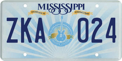 MS license plate ZKA024