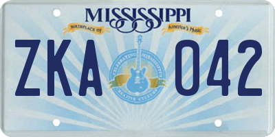 MS license plate ZKA042