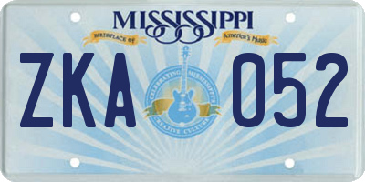 MS license plate ZKA052