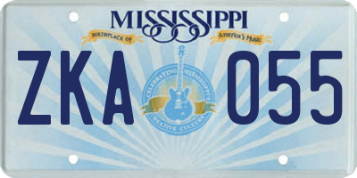 MS license plate ZKA055