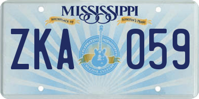MS license plate ZKA059