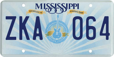 MS license plate ZKA064