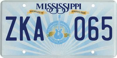 MS license plate ZKA065