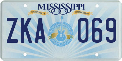 MS license plate ZKA069