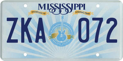 MS license plate ZKA072