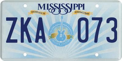 MS license plate ZKA073