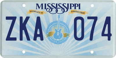 MS license plate ZKA074