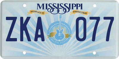 MS license plate ZKA077
