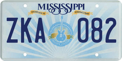 MS license plate ZKA082