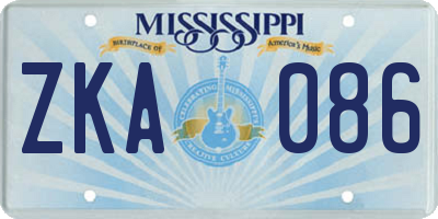 MS license plate ZKA086