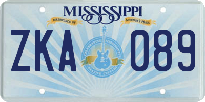 MS license plate ZKA089
