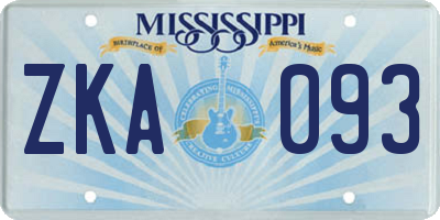 MS license plate ZKA093