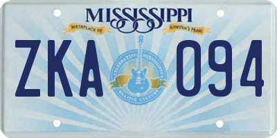 MS license plate ZKA094