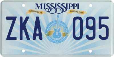 MS license plate ZKA095