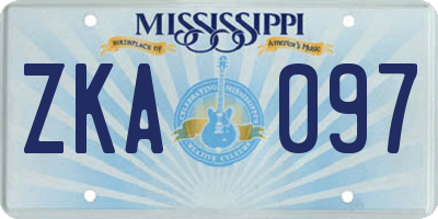 MS license plate ZKA097