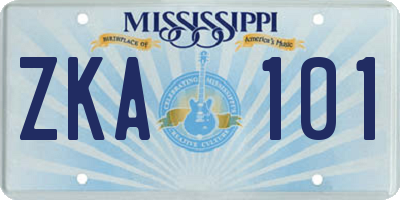 MS license plate ZKA101
