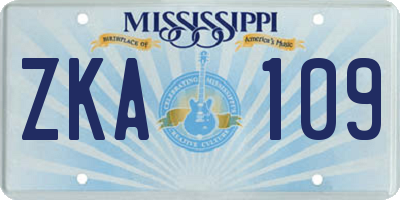 MS license plate ZKA109
