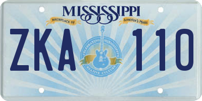 MS license plate ZKA110