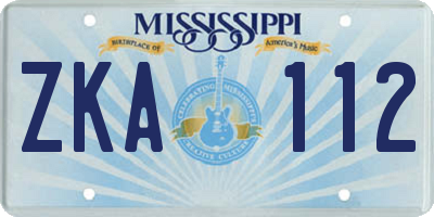 MS license plate ZKA112