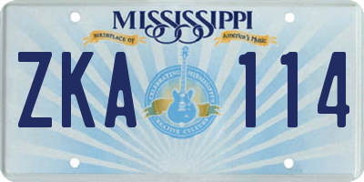 MS license plate ZKA114