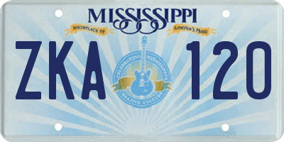 MS license plate ZKA120