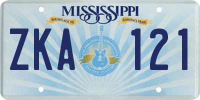 MS license plate ZKA121