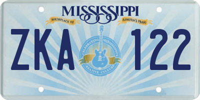 MS license plate ZKA122